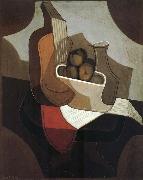 Juan Gris the red blanket  on the table France oil painting artist
